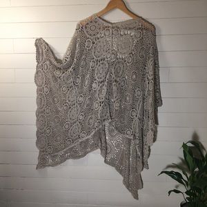 Gorgeous boho / crocheted poncho-style shawl